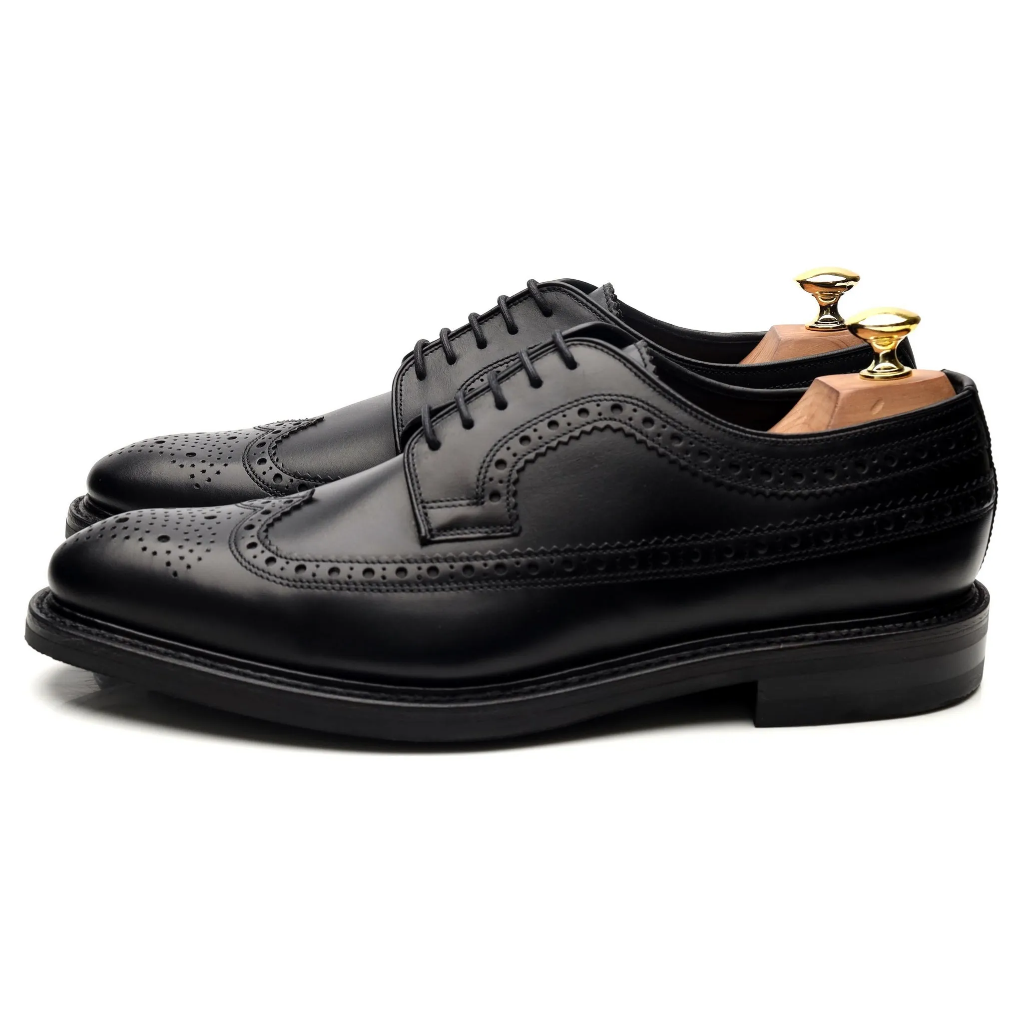 1880 Legacy 'Birkdale' Black Leather Derby Brogues UK 8.5 F