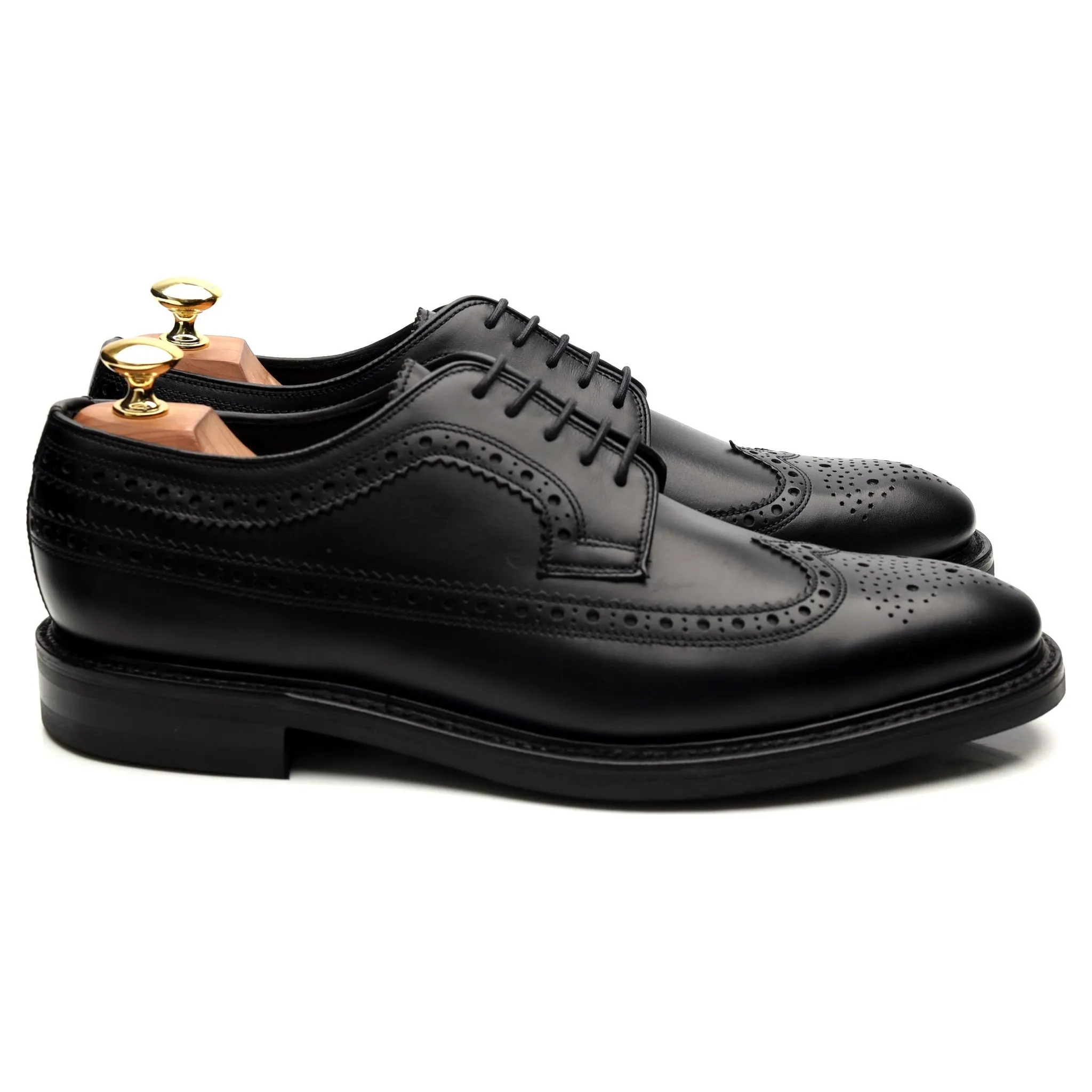 1880 Legacy 'Birkdale' Black Leather Derby Brogues UK 8.5 F