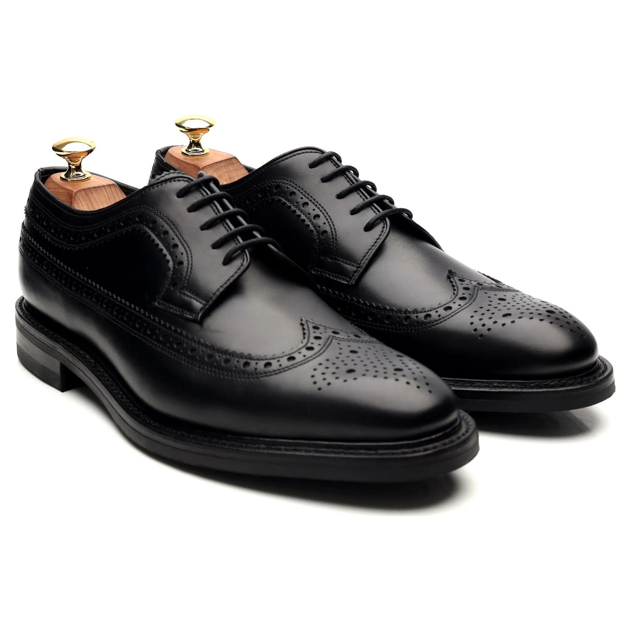 1880 Legacy 'Birkdale' Black Leather Derby Brogues UK 8.5 F