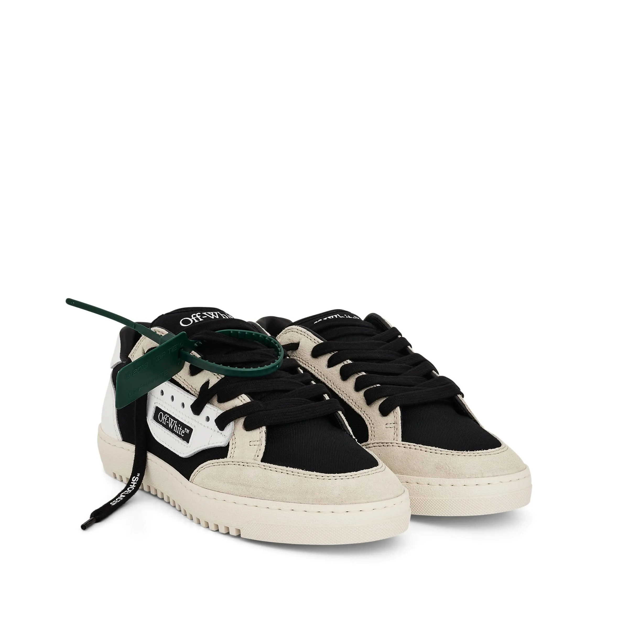 5.0 Logo Court Suede/Canvas Sneakers in Black