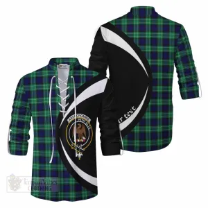 Abercrombie Tartan Ghillie Kilt Shirt with Family Crest Circle Style