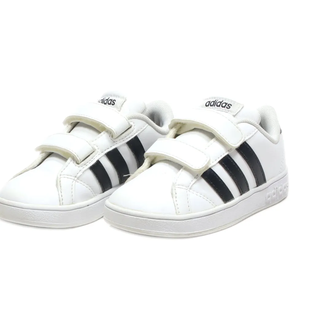 Adidas Grand Court Sneakers Leather Silver Colour For Kids