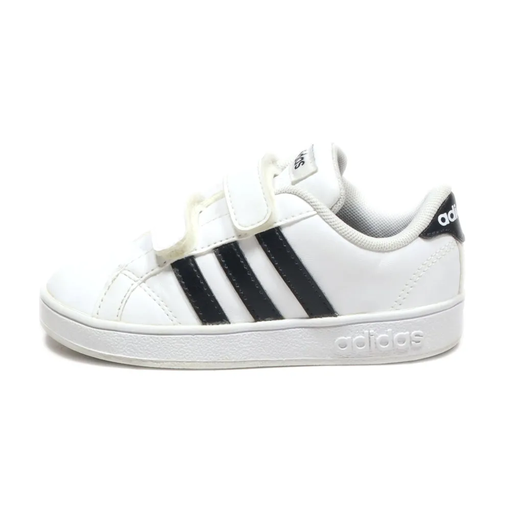 Adidas Grand Court Sneakers Leather Silver Colour For Kids