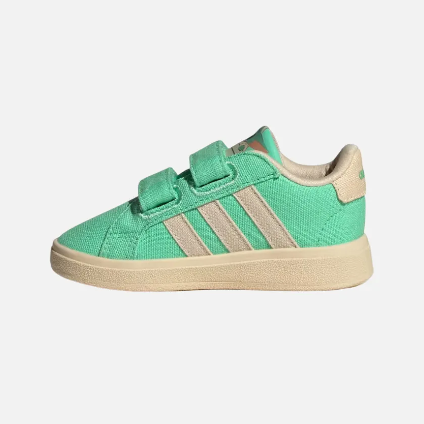 Adidas Grand Court x Disney Grogu Kids Unisex Shoes (0-3Year) -Green Glow/Sand Strata