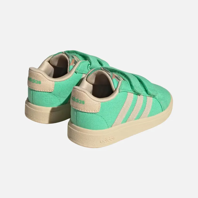 Adidas Grand Court x Disney Grogu Kids Unisex Shoes (0-3Year) -Green Glow/Sand Strata