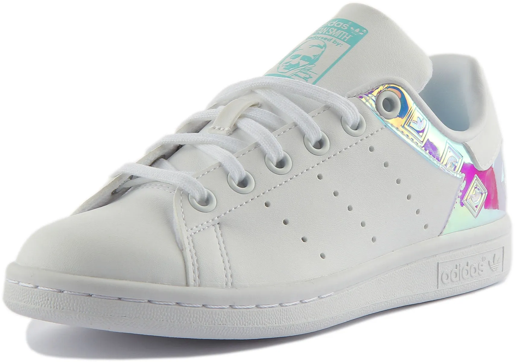 Adidas Stan Smith J In White Multi For Youth