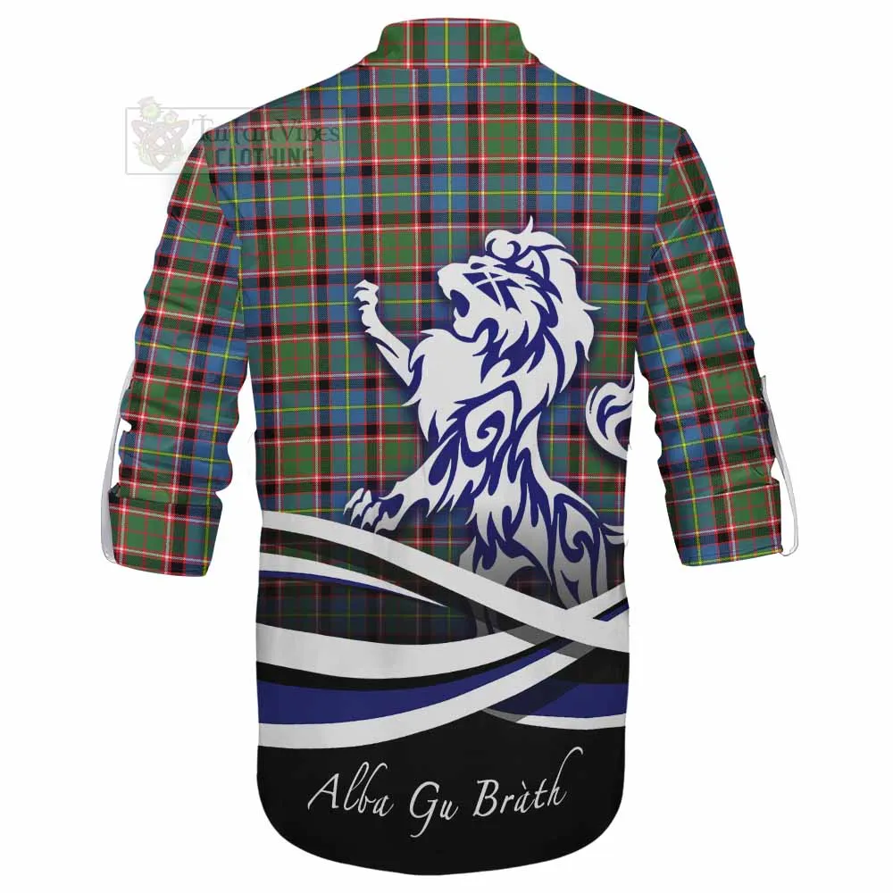 Aikenhead Tartan Ghillie Kilt Shirt with Alba Gu Brath Regal Lion Emblem