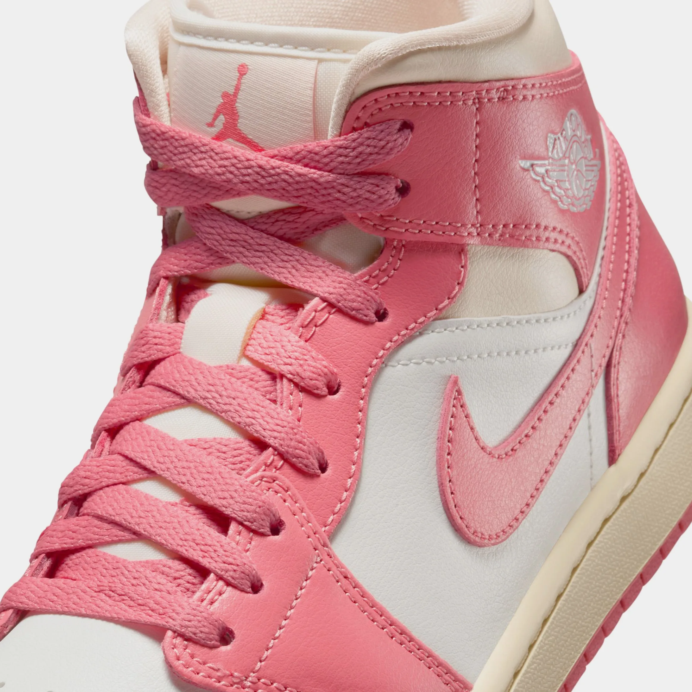 Air Jordan 1 Mid Womens Lifestyle Shoes (Sail/Guava Ice/Muslin/Pink Salt)