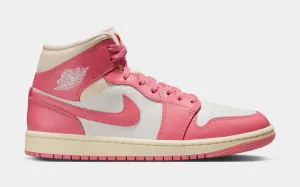 Air Jordan 1 Mid Womens Lifestyle Shoes (Sail/Guava Ice/Muslin/Pink Salt)