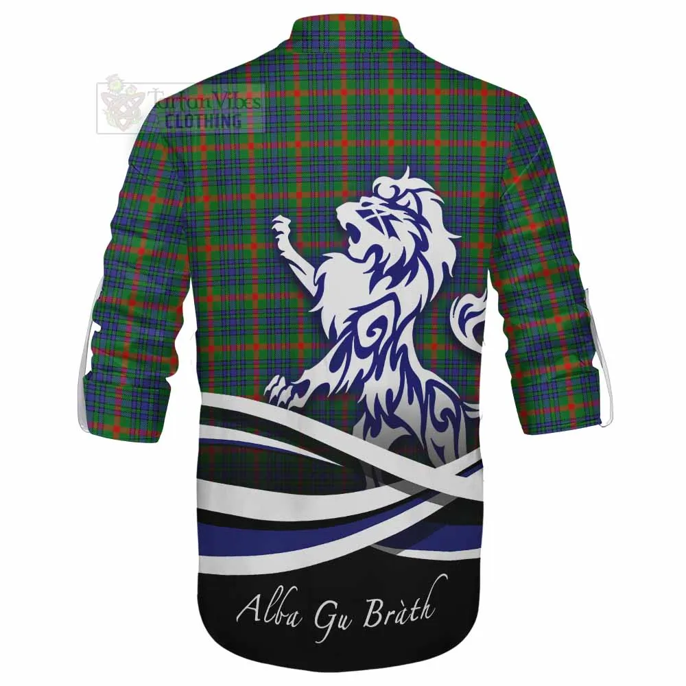 Aiton Tartan Ghillie Kilt Shirt with Alba Gu Brath Regal Lion Emblem