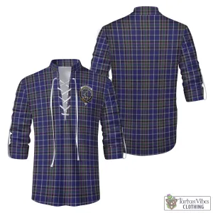 Alexander of Menstry Tartan Men's Scottish Traditional Jacobite Ghillie Kilt Shirt with Family Crest