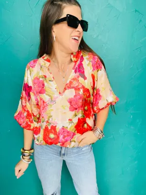 Andrea Floral Top