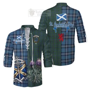 Arbuthnot Tartan Ghillie Kilt Shirt Happy St. Andrew's Day Half Tartan Style