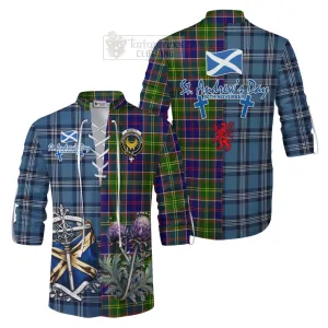 Arnott Tartan Ghillie Kilt Shirt Happy St. Andrew's Day Half Tartan Style