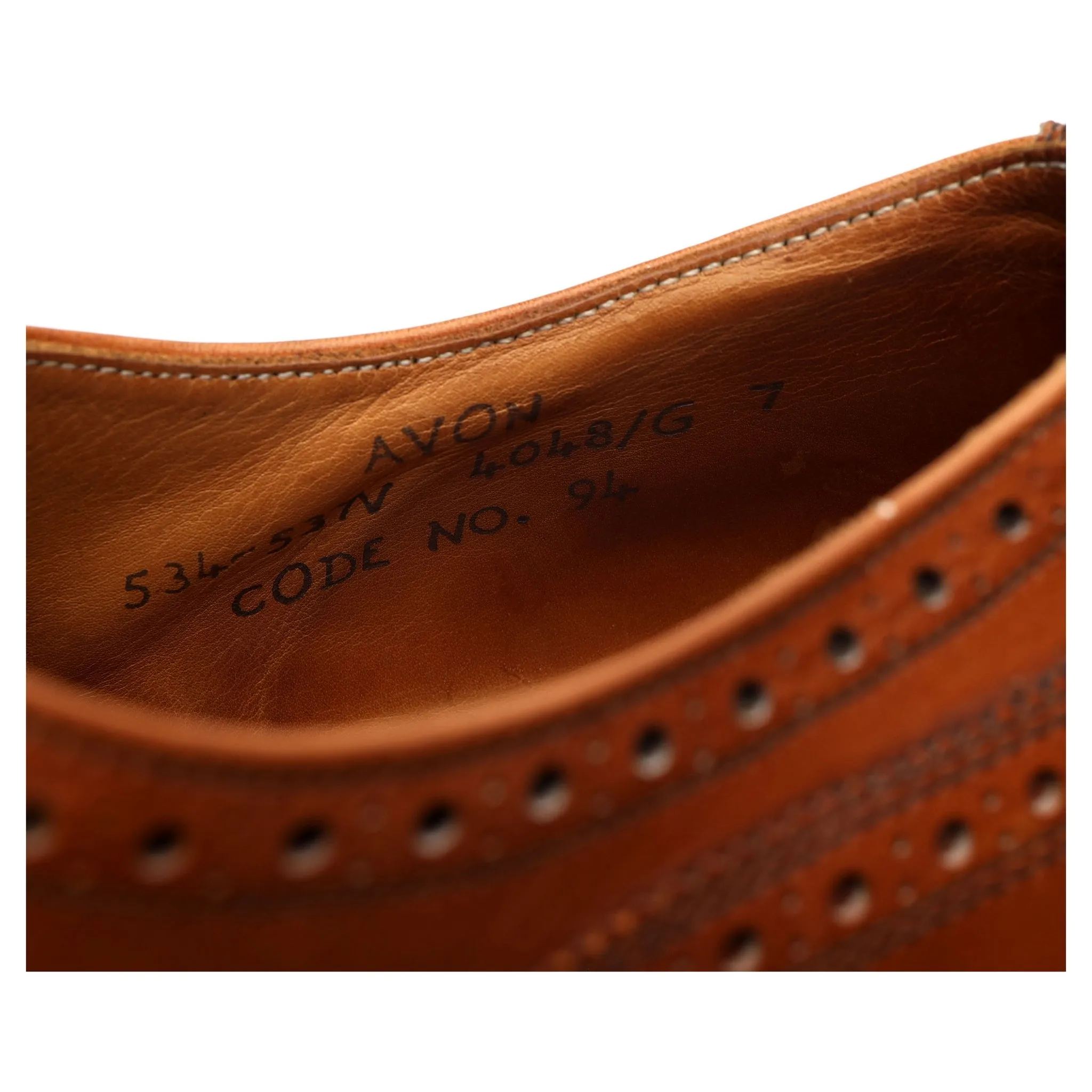 'Avon' Tan Brown Leather Oxford Brogues UK 7 G