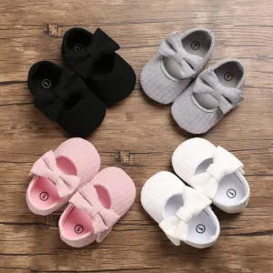 Baby First Walkers Clothing Baby Shoes Newborn Infant Pram Girls Princess Moccasins Bowknot Solid Soft Shoes.