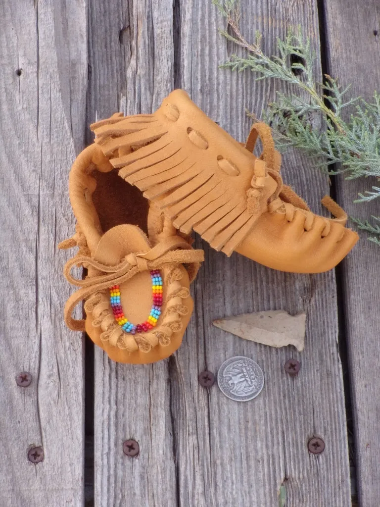 Baby moccasins , buckskin moccasins, beaded baby moccasins