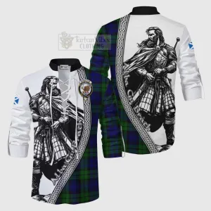 Bannatyne Tartan Clan Crest Ghillie Kilt Shirt with Highlander Warrior Celtic Style