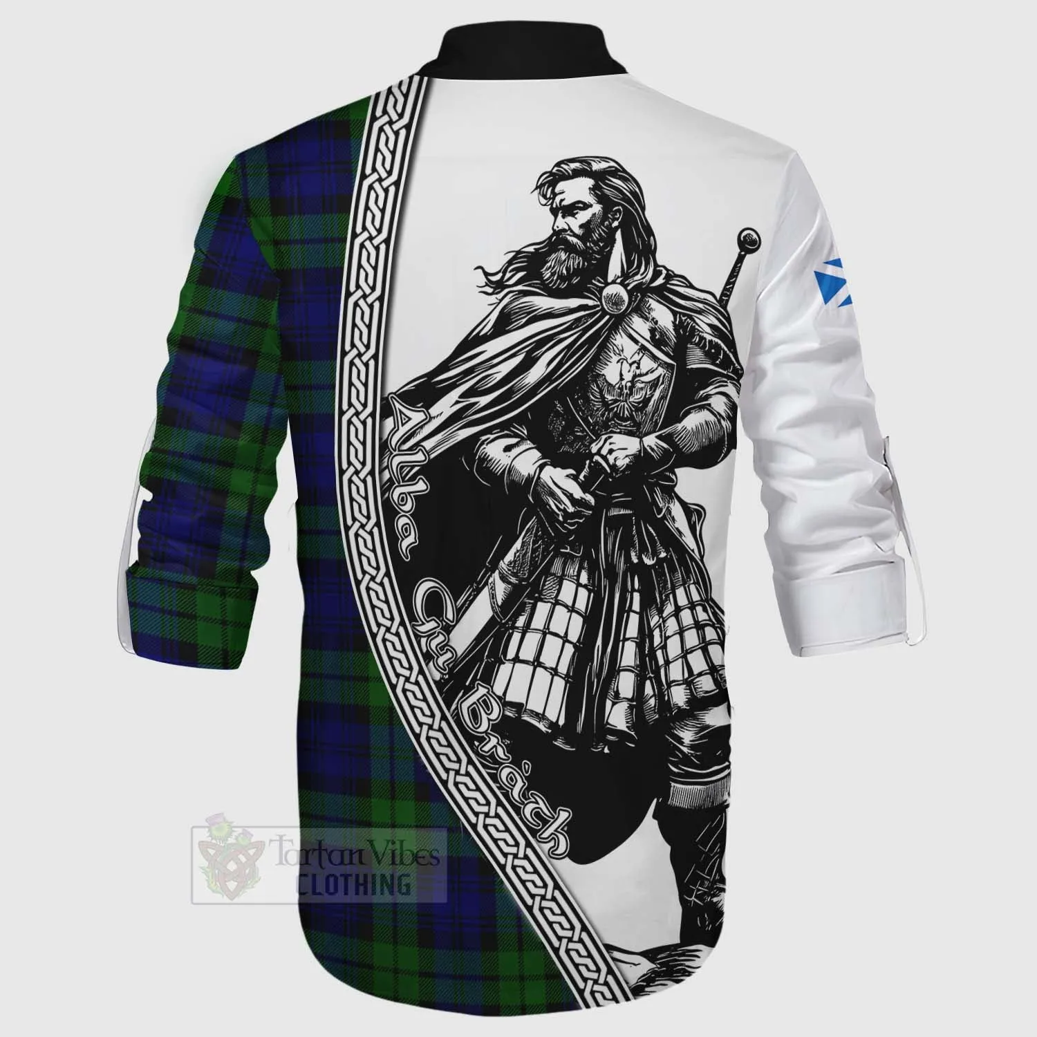 Bannatyne Tartan Clan Crest Ghillie Kilt Shirt with Highlander Warrior Celtic Style