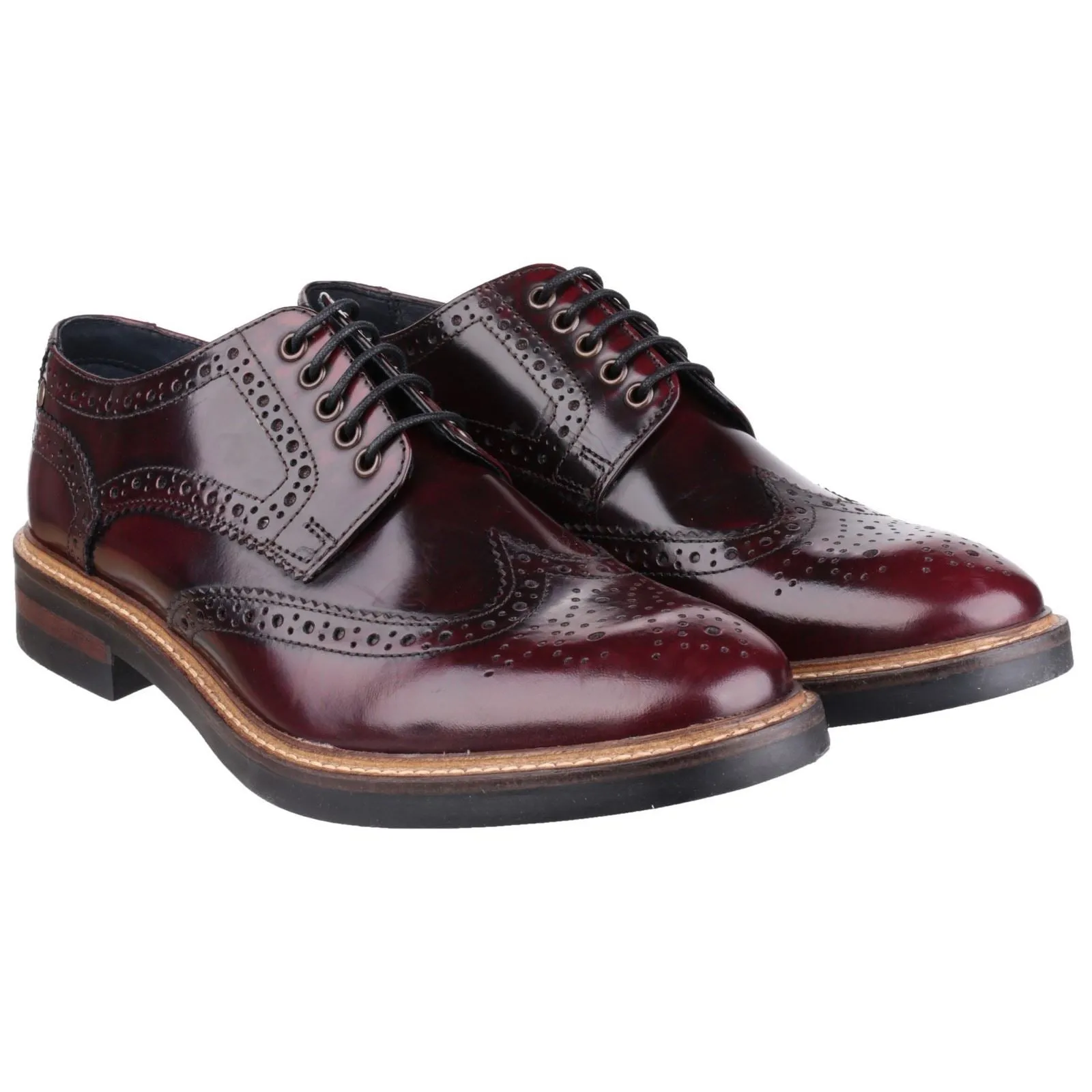 Base London Woburn Leather Men's Bordo Brogues Shoes