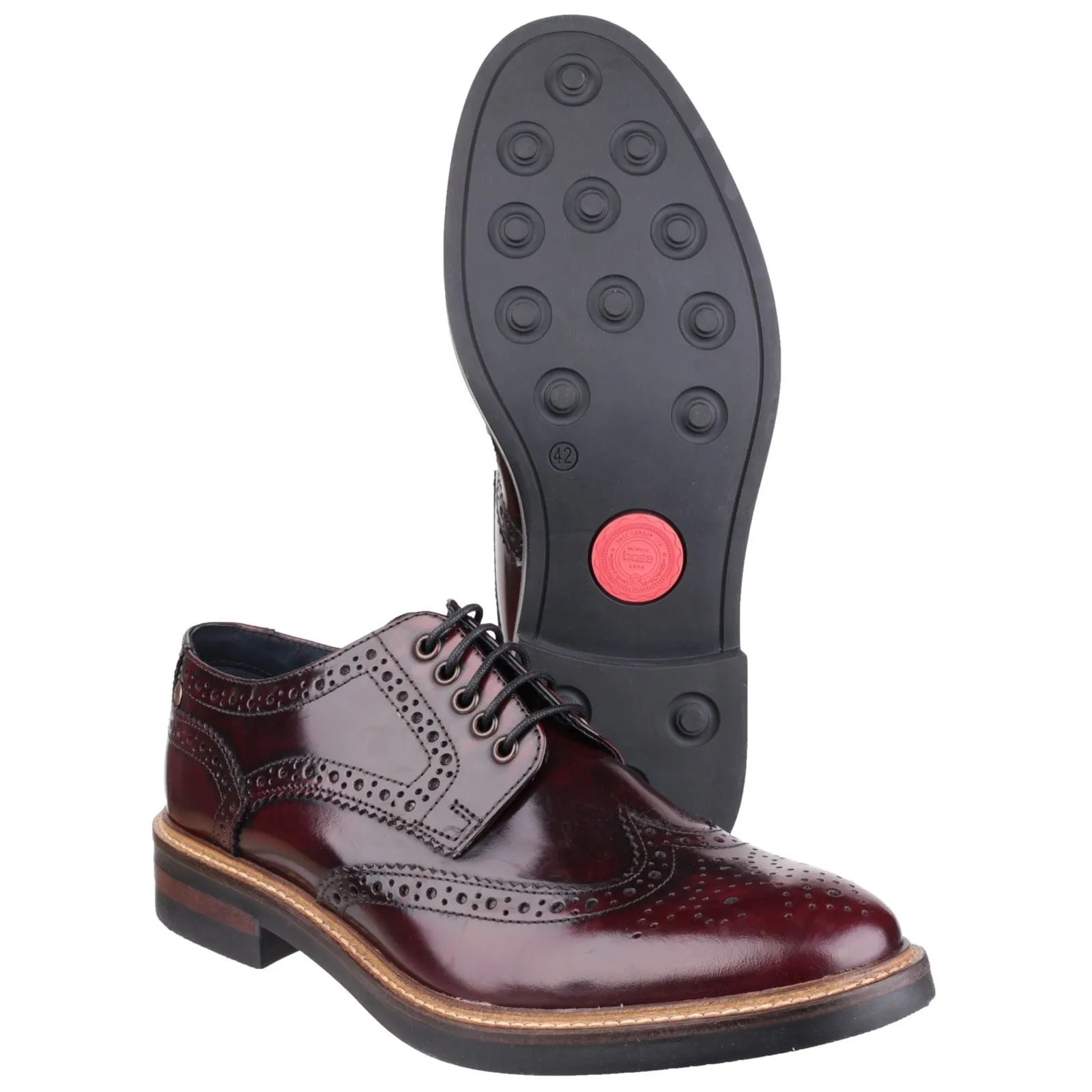 Base London Woburn Leather Men's Bordo Brogues Shoes