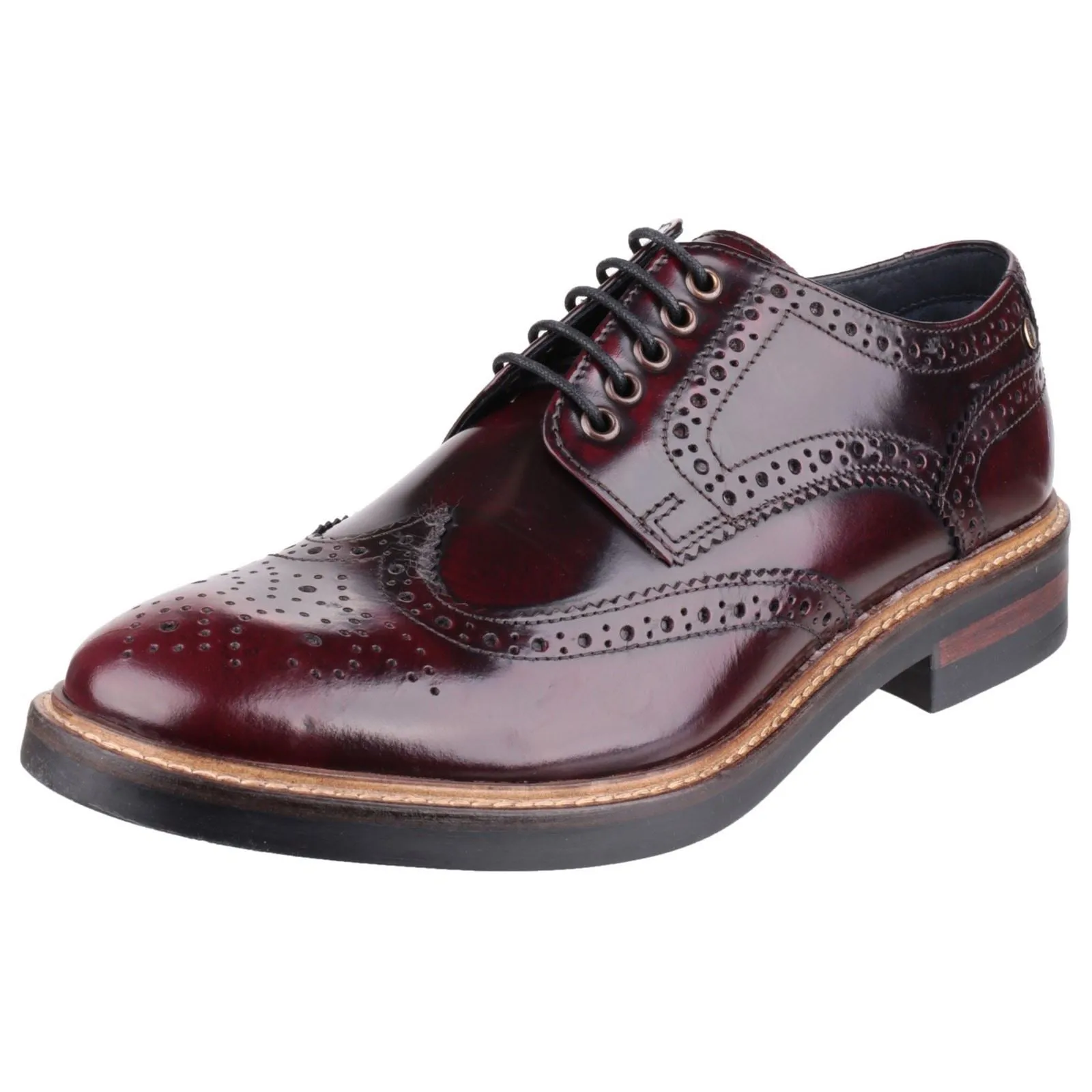 Base London Woburn Leather Men's Bordo Brogues Shoes