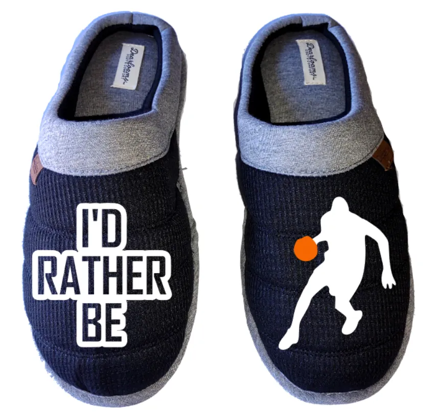 Basketball I'd rather be playing basketball DF by DEARFOAMS Men's Slippers / House Shoes slides gift