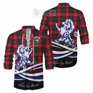 Belshes (Belsches) Tartan Ghillie Kilt Shirt with Alba Gu Brath Regal Lion Emblem