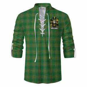 Best Irish Clan Tartan Ghillie Kilt Shirt with Coat of Arms