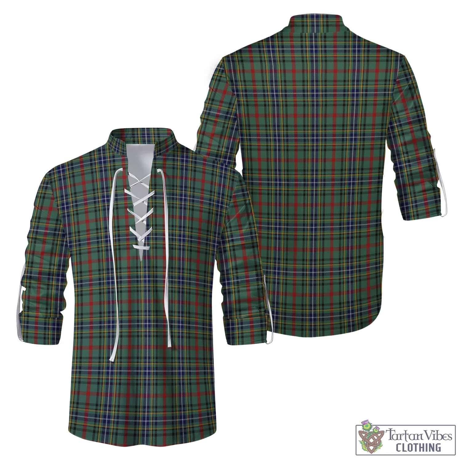 Bisset Tartan Men's Scottish Traditional Jacobite Ghillie Kilt Shirt