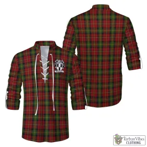 Blackstock Red Dress Tartan Men's Scottish Traditional Jacobite Ghillie Kilt Shirt with Family Crest