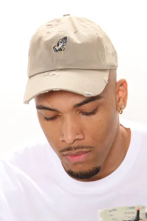 Bless Up Distressed Dad Hat - Khaki