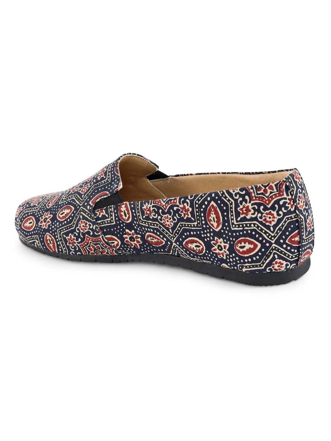 Blue Ajrakh Print Moccasins