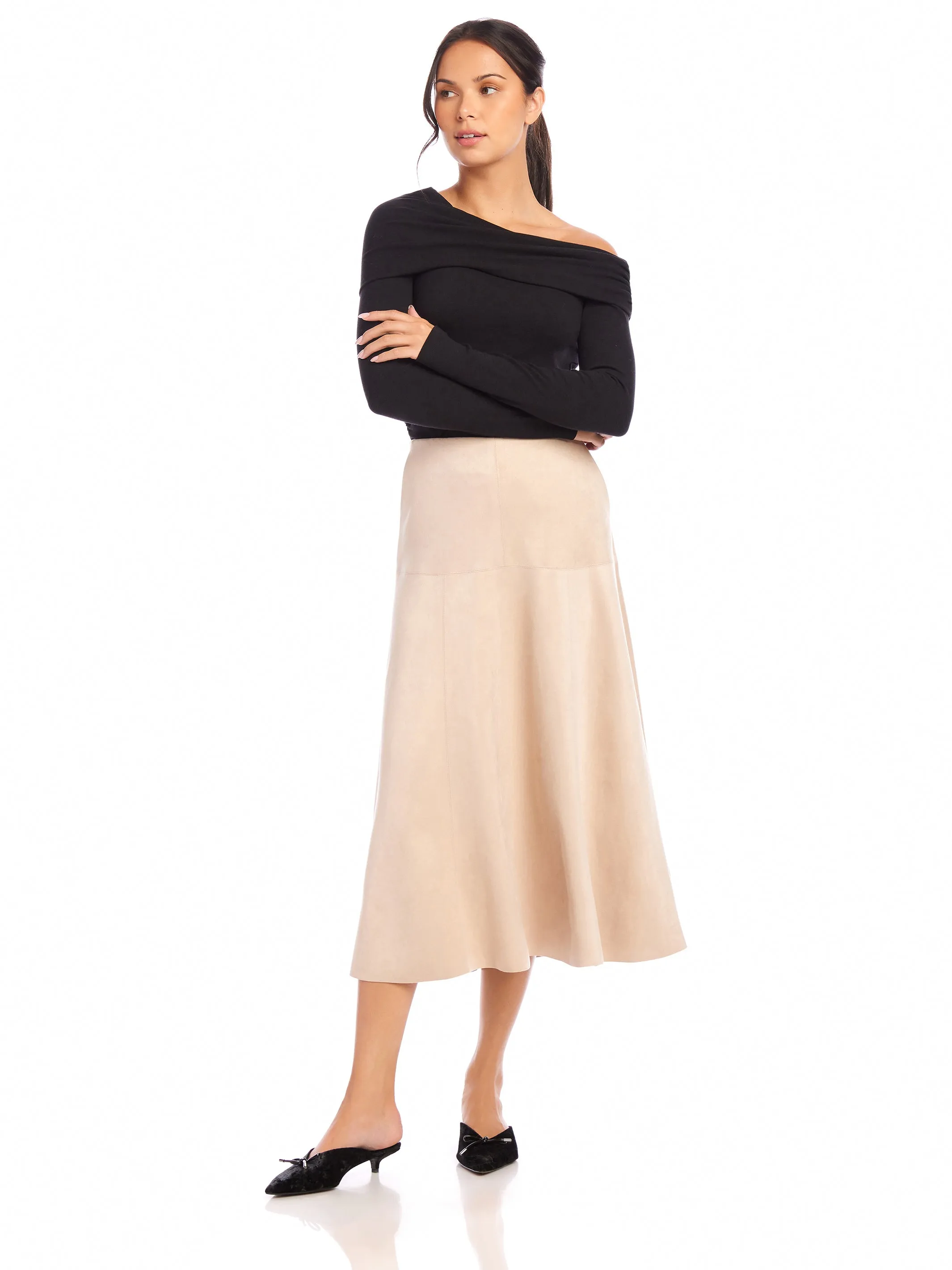 Blythe Faux Suede Midi Skirt