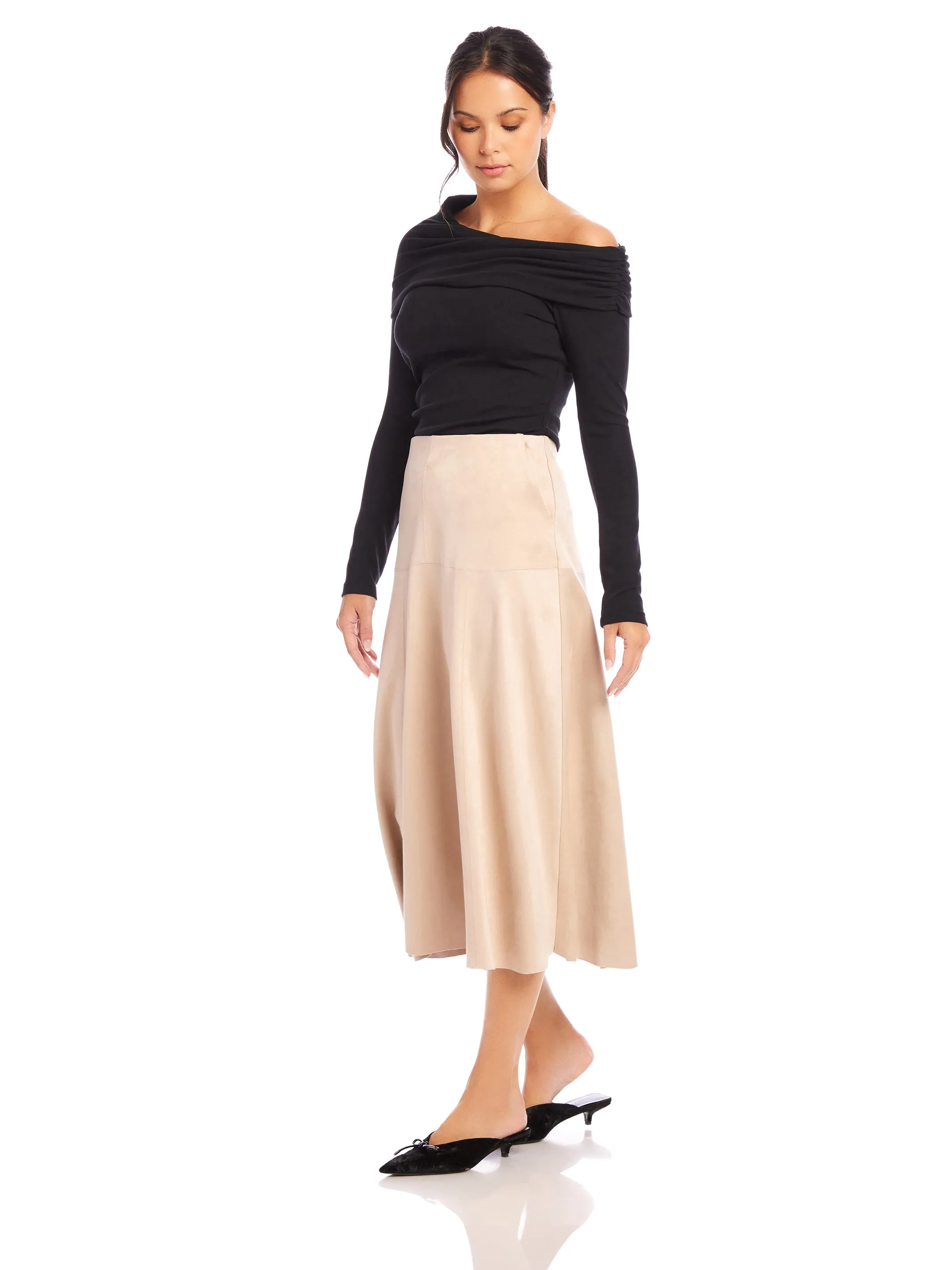 Blythe Faux Suede Midi Skirt