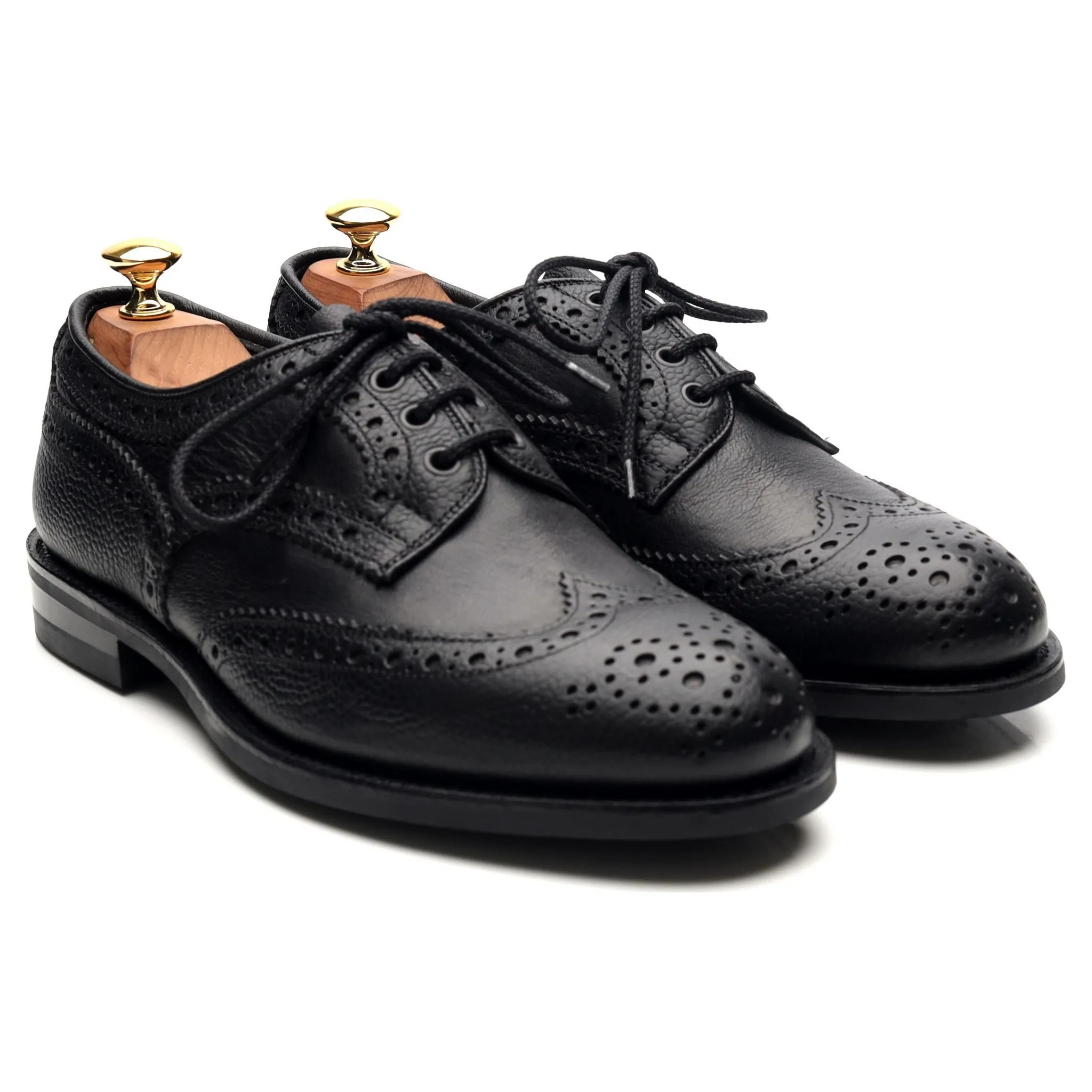 'Bowood' Black Leather Derby Brogues UK 6.5