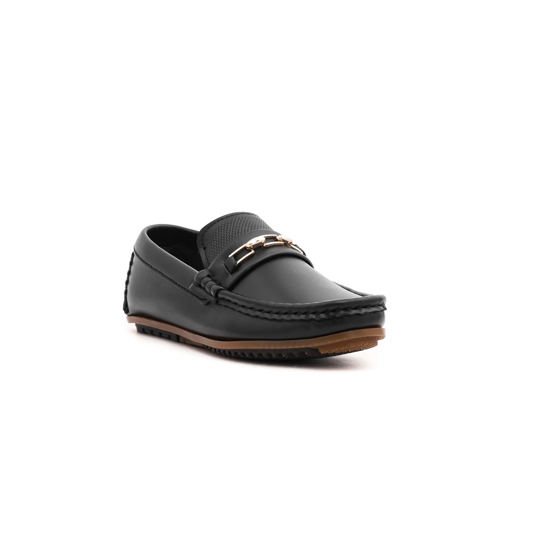 Boys Black Formal Moccasin KD0582