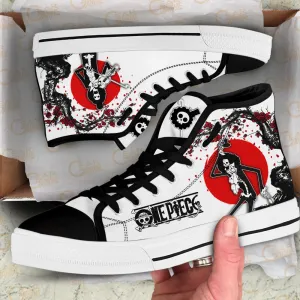 Brook High Top Shoes Custom Anime OP Sneakers Japan Style