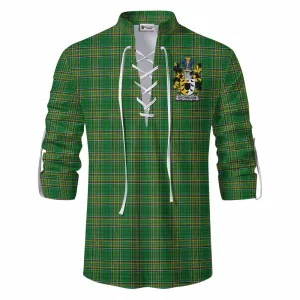 Brownlow Irish Clan Tartan Ghillie Kilt Shirt with Coat of Arms