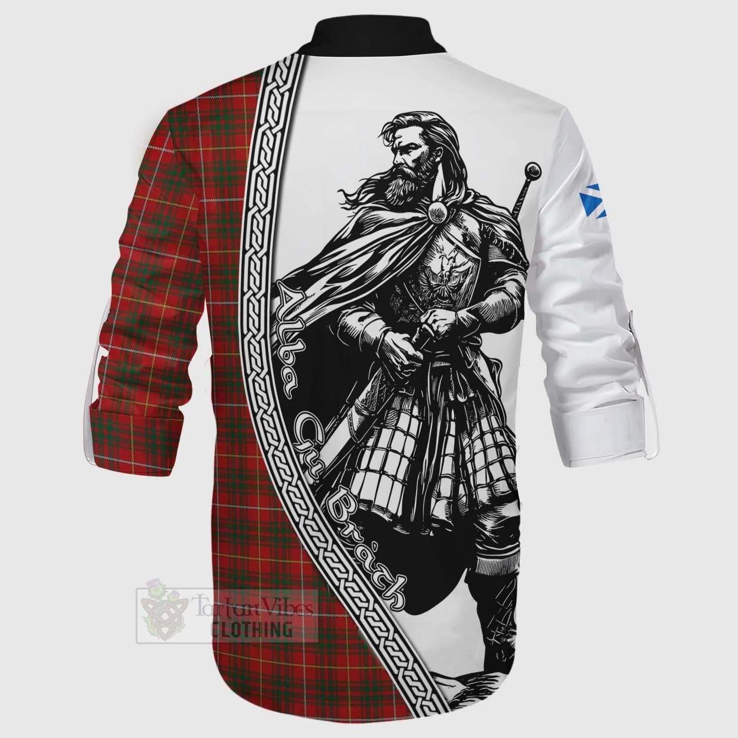 Bruce Tartan Clan Crest Ghillie Kilt Shirt with Highlander Warrior Celtic Style