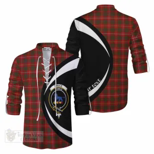 Bruce Tartan Ghillie Kilt Shirt with Family Crest Circle Style