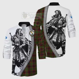 Buchan Tartan Clan Crest Ghillie Kilt Shirt with Highlander Warrior Celtic Style