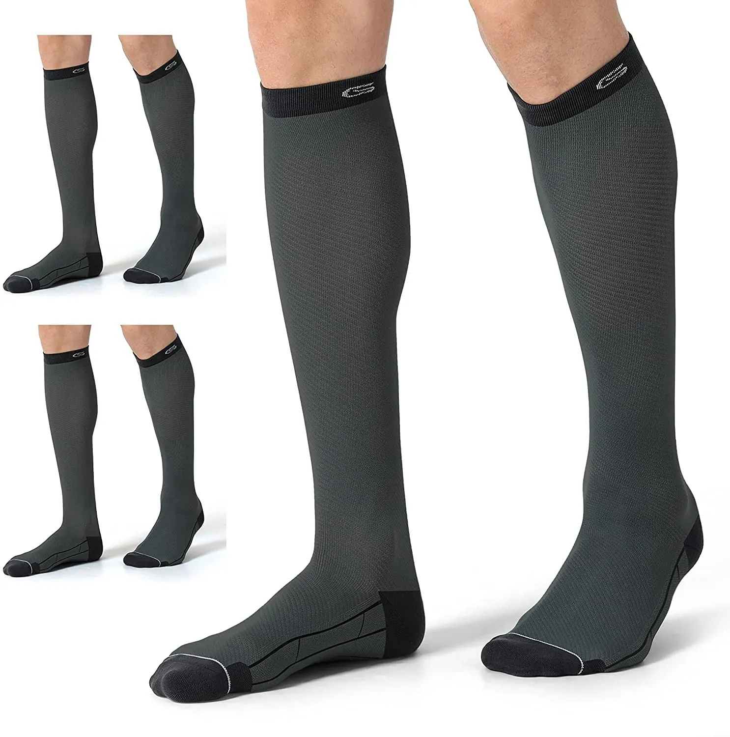 CELERSPORT 3 Pairs Compression Socks 20-30mmHg for Men and Women Nursing Socks