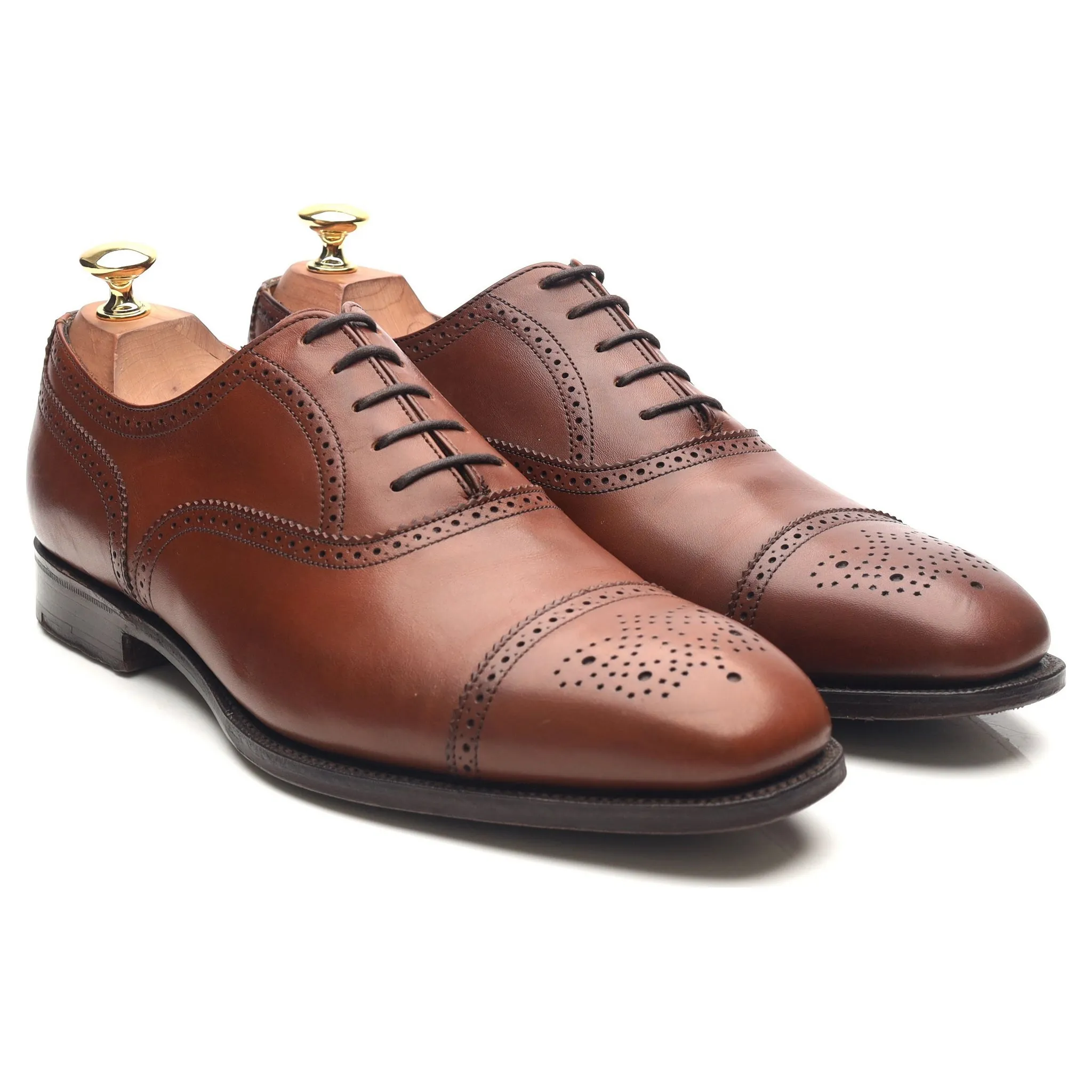 'Chatham 2' Brown Leather Oxford Semi Brogues UK 9 EE