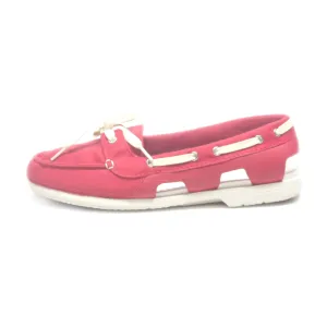 Crocs Beach Line Moccasins Canvas Red Colour For Women