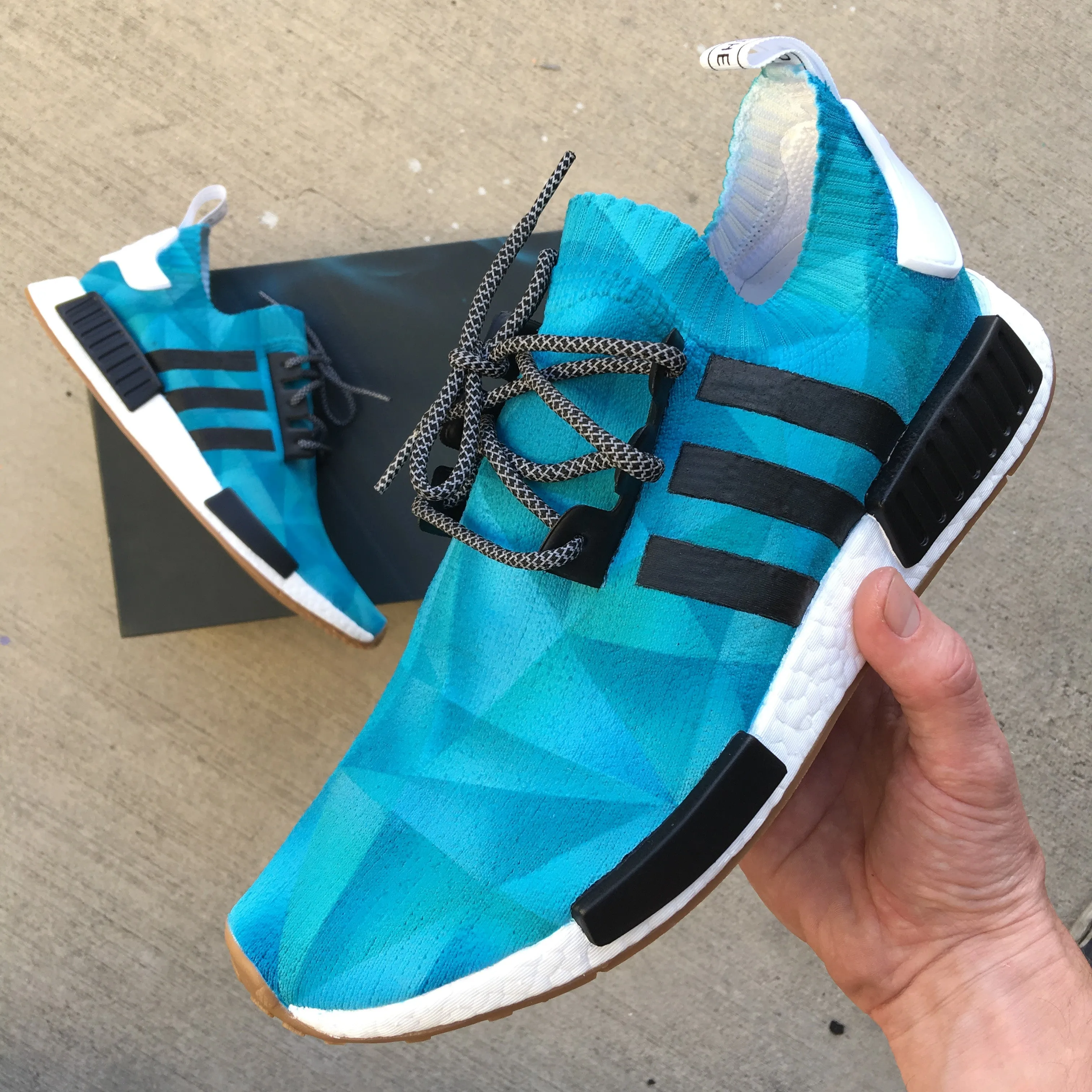 Custom Painted Monochromatic Adidas NMD Sneakers