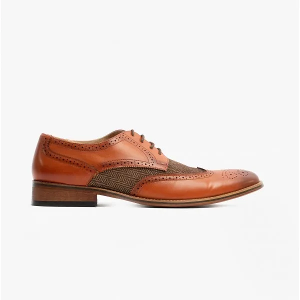 DANIEL Mens Lace Up Brogues Tan