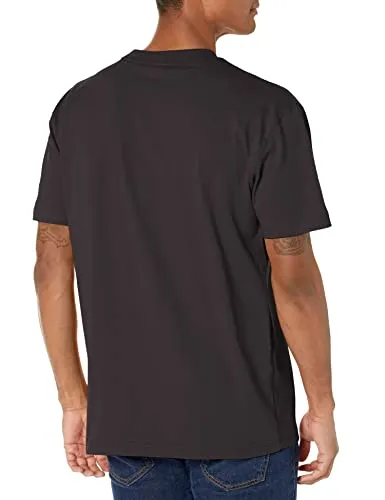 Dickies mens Heavyweight Crew Neck Short Sleeve Tee Henley Shirt, Black, X-Large US