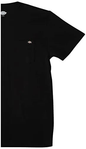 Dickies mens Heavyweight Crew Neck Short Sleeve Tee Henley Shirt, Black, X-Large US