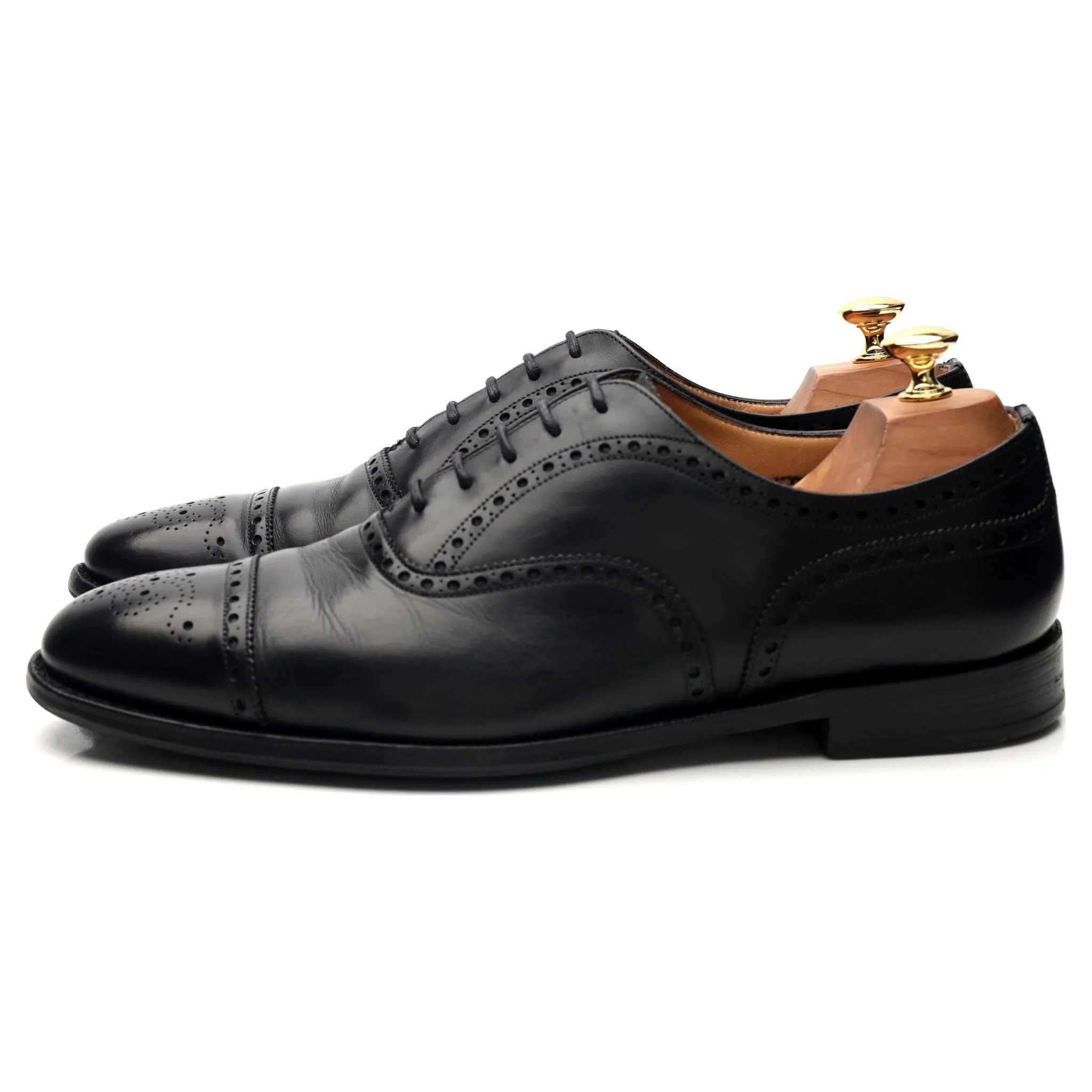 'Diplomat' Black Leather Oxford Brogues UK 9.5 F